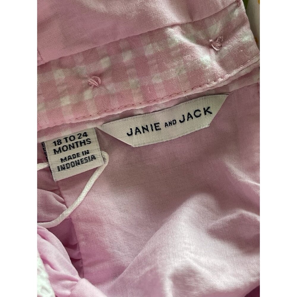 Janie And Jack Girls Dress Baby Size‎ 18-24 Months Pink Plaid Ruffle Bloomers - Picture 6 of 6